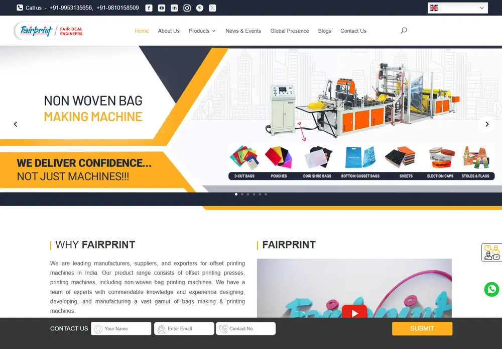 Fairprint public website homepage